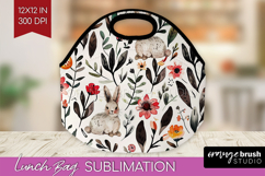Floral Animals Lunch Bag - Farm Animals Lunch Bug PNG Product Image 1
