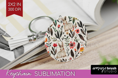 Floral Animals Keychain PNG - Farm Animals Keychain Product Image 1
