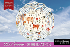Floral Animals Wind Spinner Sublimation PNG - Farm Animals Product Image 1