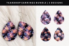 Flower Teardrop Earring Sublimation PNG Design Product Image 1