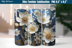 3D Flower 20 OZ Skinny Tumbler Sublimation Product Image 1