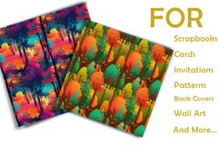 Fantasy Forest Digital paper bundle, seamless patterns Product Image 2