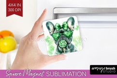 French Bulldog St. Patricks Day Dog Magnet Sublimation Dog Product Image 1