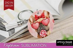 French Bulldog Valentine Keychain PNG Valentines Day Product Image 1