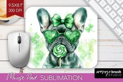 French Bulldog St. Patricks Day Dog Mouse Pad Sublimation Product Image 1