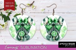 French Bulldog St. Patricks Day Dog Round Earrings Dog PNG Product Image 1