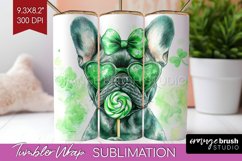 French Bulldog St. Patricks Day Dog Tumbler Wrap Dog Tumbler Product Image 1