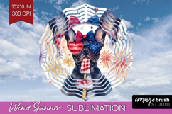 French Bulldog Dog Wind Spinner Sublimation PNG 4th Of July Product Image 1