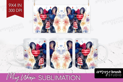 French Bulldog Dog Mug Wrap 4th Of July Mug PNG Sublimation Product Image 1