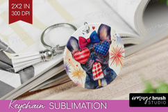 French Bulldog Dog Keychain PNG 4th Of July Keychain Product Image 1
