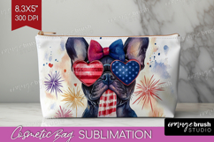French Bulldog Dog Cosmetic Bag 4th Of July Makeup Bag PNG Product Image 1