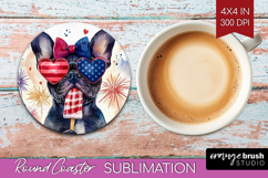 French Bulldog Dog Round Coaster 4th Of July Coaster PNG Product Image 1