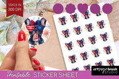 French Bulldog Dog Round Sticker 4th Of July Printable Sheet Product Image 1