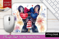 French Bulldog Dog Mouse Pad Sublimation 4th Of July PNG Product Image 1