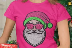 Glitter Santa PNG, Santa SVG, Santa with sunglasses PNG Product Image 4