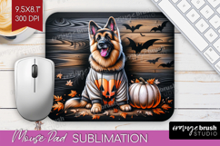 German Shepherd Dog Mouse Pad Sublimation Halloween Mousepad Product Image 1