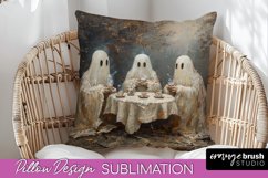 Halloween Pillow Cover - Cute Ghost Pillow Sublimation Product Image 1