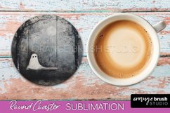 Ghost Coaster - Halloween Round Coaster Sublimation Design Product Image 1