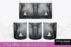 Ghost Mug Wrap - Vintage Halloween Mug Sublimation Design Product Image 1