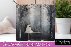 Ghost Tumbler Wrap - Vintage Halloween Tumbler Sublimation Product Image 1