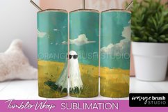Ghost Tumbler Wrap - Vintage Halloween Tumbler Sublimation Product Image 1