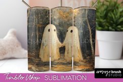 Ghost Tumbler Wrap - Vintage Halloween Tumbler Sublimation Product Image 1