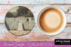 Ghost Coaster - Halloween Round Coaster Sublimation Design Product Image 1