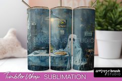 Ghost Tumbler Wrap - Vintage Halloween Tumbler Sublimation Product Image 1