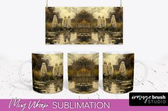 Ghost Mug Wrap - Vintage Halloween Mug Sublimation Design Product Image 1