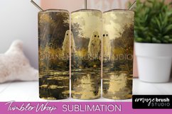 Ghost Tumbler Wrap - Vintage Halloween Tumbler Sublimation Product Image 1