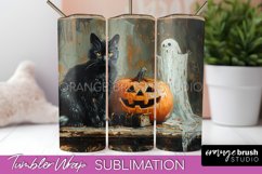 Ghost Tumbler Wrap - Vintage Halloween Tumbler Sublimation Product Image 1