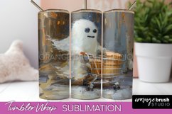 Ghost Tumbler Wrap - Vintage Halloween Tumbler Sublimation Product Image 1