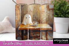 Ghost Tumbler Wrap - Vintage Halloween Tumbler Sublimation Product Image 1