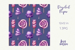 Candy Digital Paper Purple Halloween Seamless Pattern Product Image 2