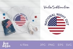 National Night Out SVG design. American Flag Clipart USA Product Image 1