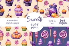 4 Halloween Sweets Digital Paper Seamless Pattern Product Image 4