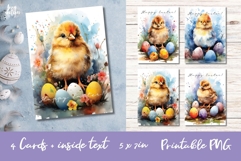Easter Card PNG 4 Watercolor Easter Chick Printable PNG Product Image 1