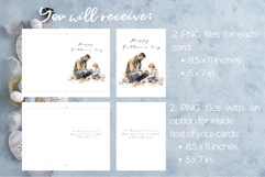 Fathers Day Card PNG. Watercolor Fathers Day Printable PNG Product Image 2