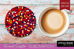 Glitter Texture Round Coaster - Sparkle Glitter Coaster PNG Product Image 1