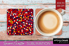 Glitter Texture Square Coaster - Sparkle Glitter Coaster PNG Product Image 1