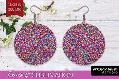 Glitter Texture Round Earrings - Sparkle Glitter PNG Product Image 1