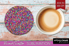 Glitter Texture Round Coaster - Sparkle Glitter Coaster PNG Product Image 1