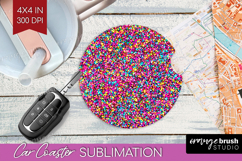 Glitter Texture Car Coaster - Sparkle Glitter Coaster PNG Product Image 1