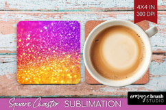 Glitter Texture Square Coaster - Sparkle Glitter Coaster PNG Product Image 1