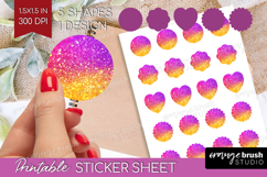 Glitter Texture Round Sticker - Sparkle Glitter Printable Product Image 1