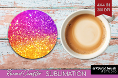 Glitter Texture Round Coaster - Sparkle Glitter Coaster PNG Product Image 1