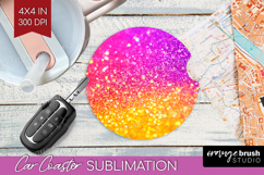 Glitter Texture Car Coaster - Sparkle Glitter Coaster PNG Product Image 1