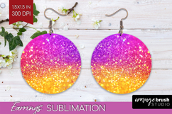 Glitter Texture Round Earrings - Sparkle Glitter PNG Product Image 1