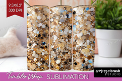 Glitter Texture Tumbler Wrap - Sparkle Glitter Tumbler PNG Product Image 1