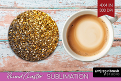 Glitter Texture Round Coaster - Sparkle Glitter Coaster PNG Product Image 1